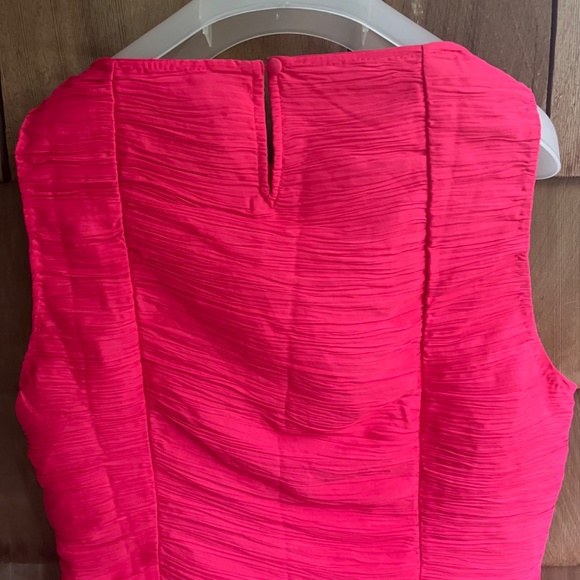 French Connection Althea Satin Sleeveless Draped Mini Dress, Azalea - Picture 16 of 17